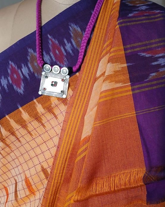 Muthyampet Single Ikat Cotton Saree – (MSIS0020) - Image 7