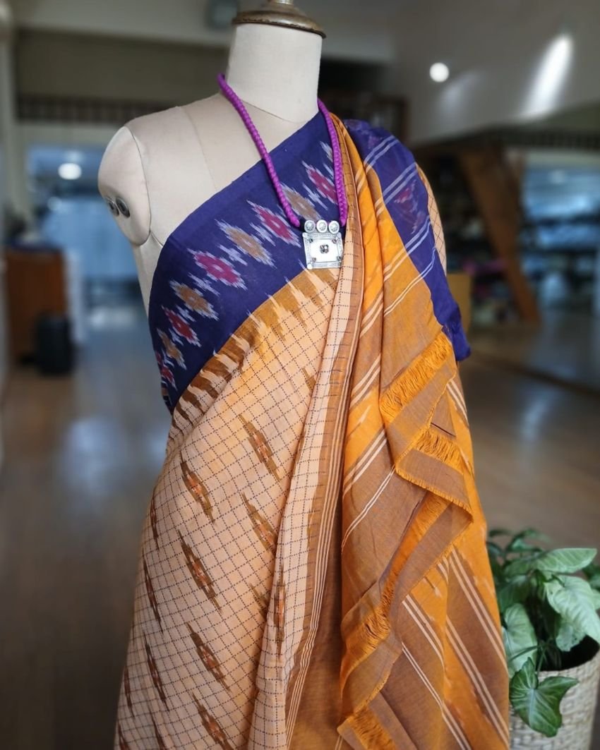 Muthyampet Single Ikat Cotton Saree - (MSIS0011) - Image 6