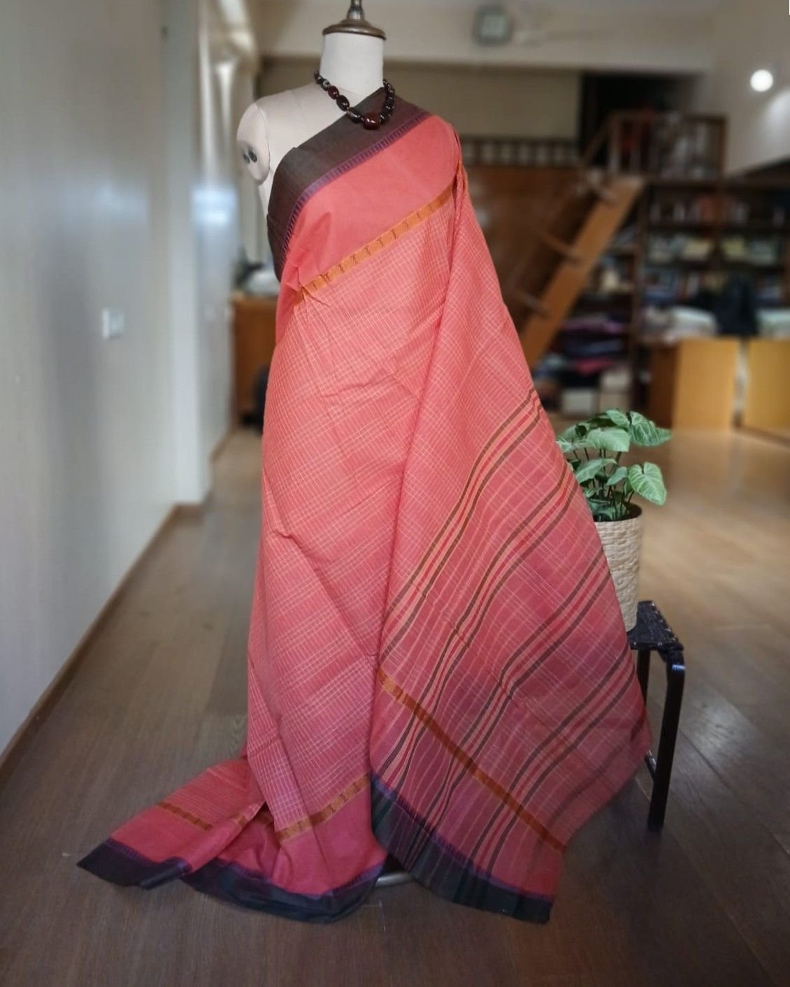 Handloom Cotton Saree from Narayanpet in Telangana – (HCSN0028) - Image 2