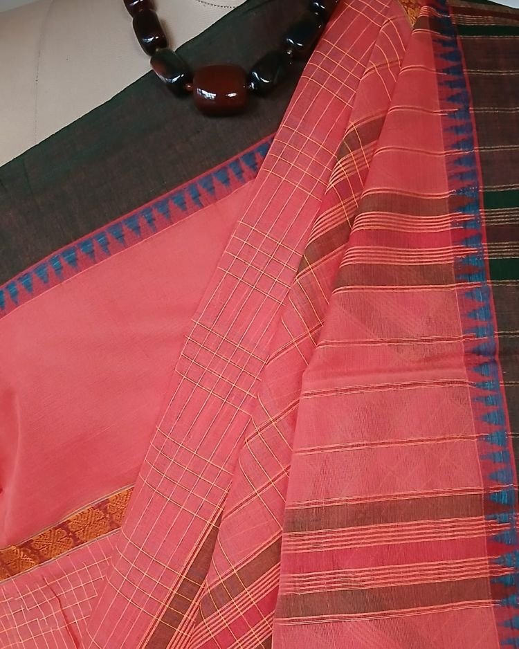 Handloom Cotton Saree from Narayanpet in Telangana – (HCSN0028)