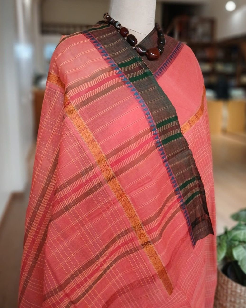 Handloom Cotton Saree from Narayanpet in Telangana – (HCSN0028) - Image 6