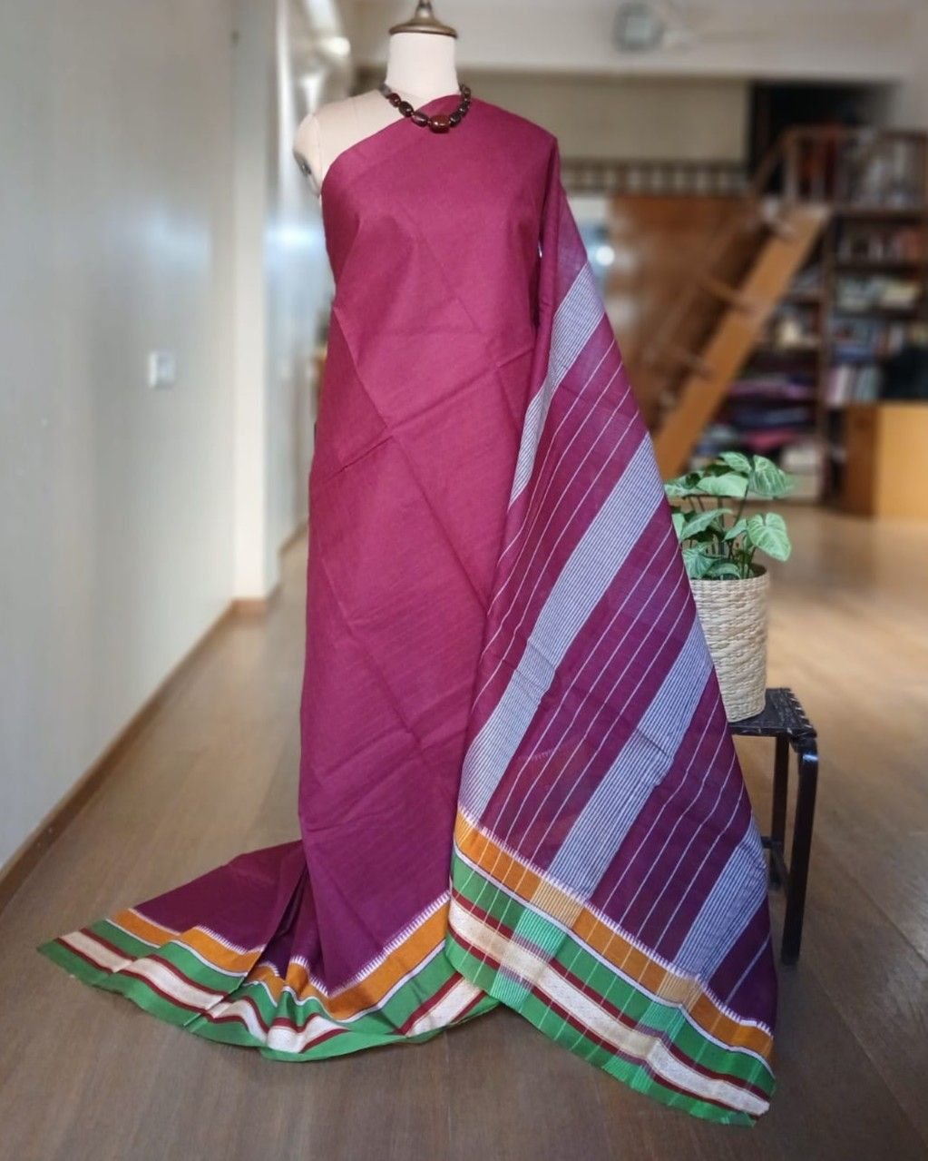 Handloom Cotton Saree from Narayanpet in Telangana – (HCSN0026) - Image 2