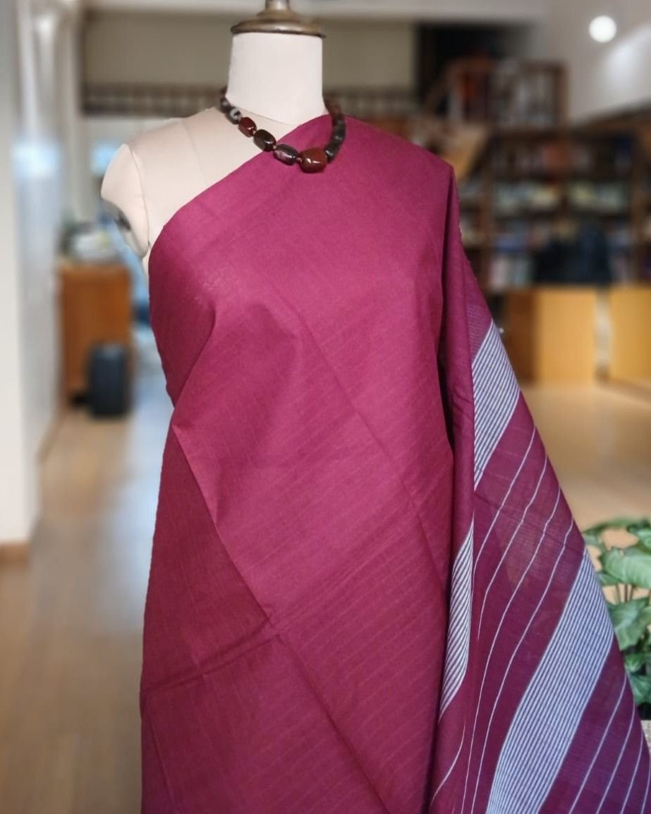 Handloom Cotton Saree from Narayanpet in Telangana – (HCSN0026) - Image 3