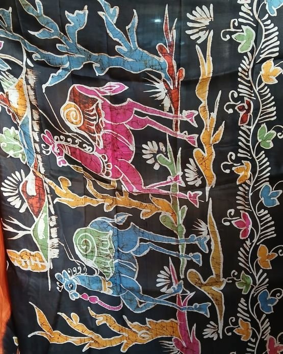 Batik Silk Saree from Murshidabad – (BSSM0038) - Image 5