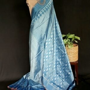Pure Silk Single Ikat from Telangana in Natural Dyes - (PSSI0001)