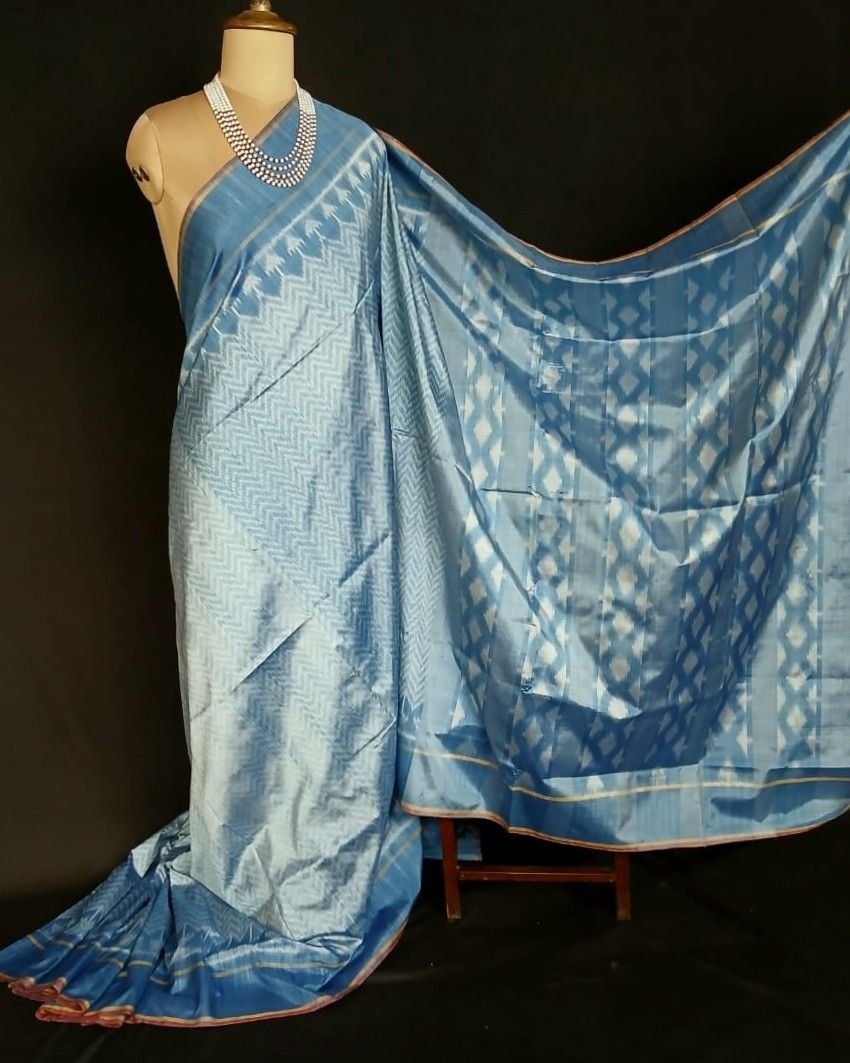 Pure Silk Single Ikat from Telangana in Natural Dyes - (PSSI0001) - Image 5