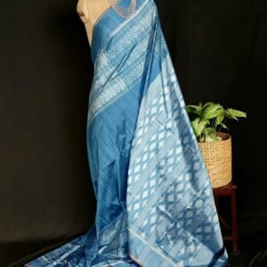 Pure Silk Single Ikat from Telangana in Natural Dyes - (PSSI0003)