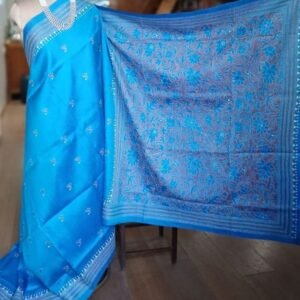 Santiniketan Kantha Saree in pure Bisnupuri Silk – (SNBK1057)