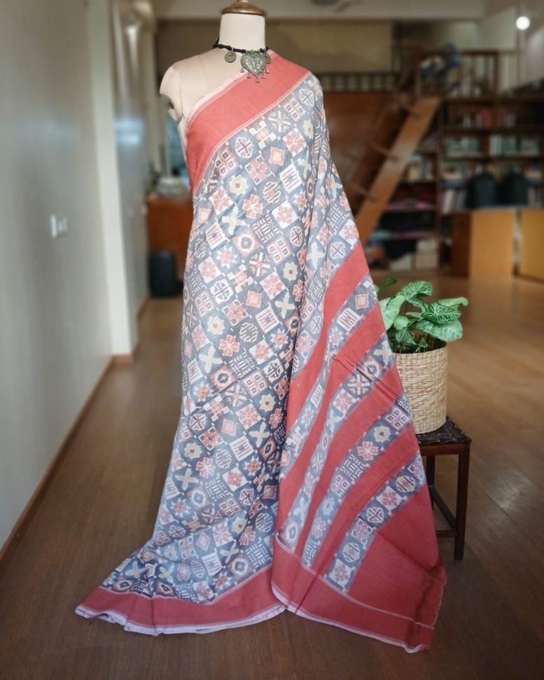 Double Ikat Cotton Handweave Saree (KDCT0002) - Image 2