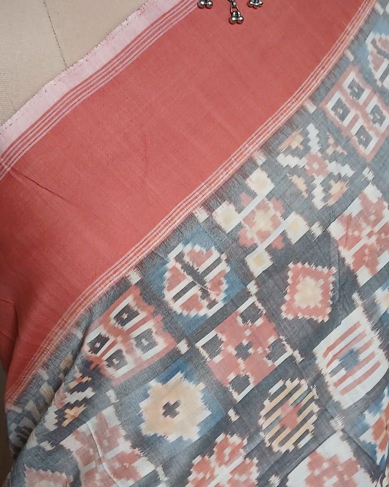 Double Ikat Cotton Handweave Saree (KDCT0002) - Image 4