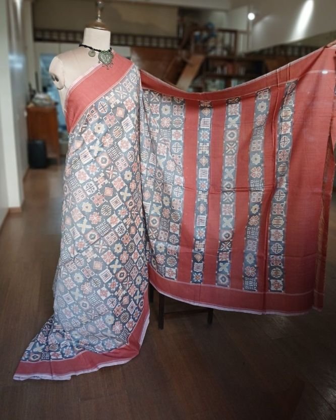 Double Ikat Cotton Handweave Saree (KDCT0002)