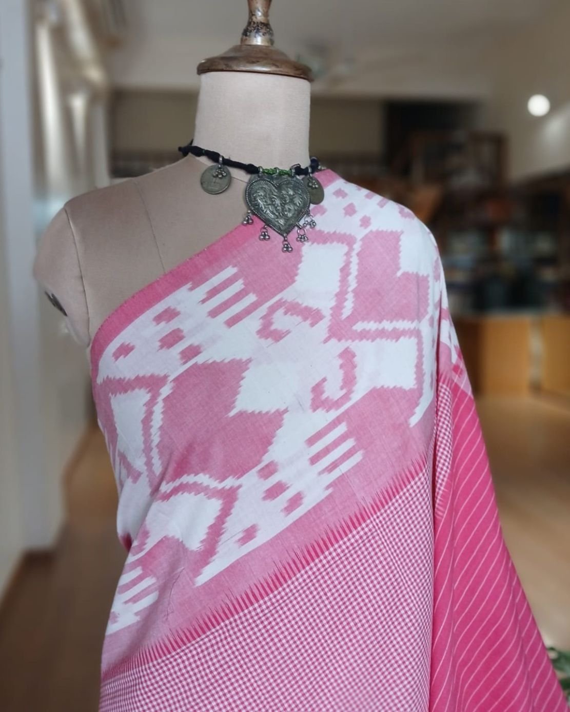 Double Ikat Cotton Handweave Saree (KDCT0004) - Image 3