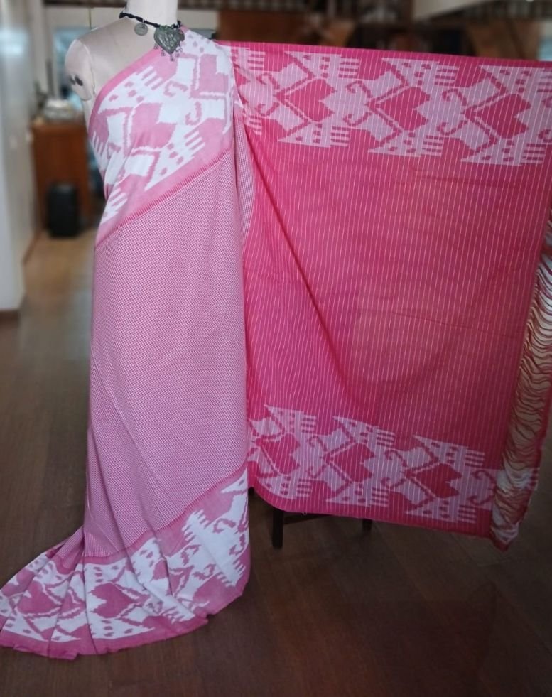 Double Ikat Cotton Handweave Saree (KDCT0004)