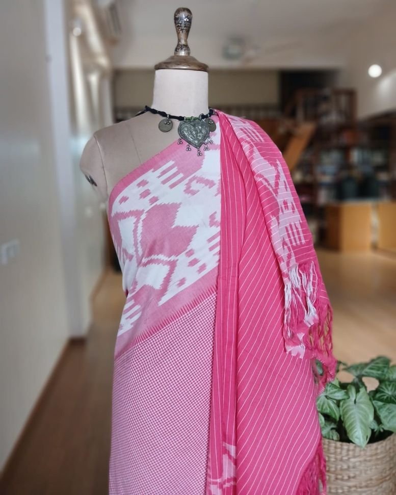 Double Ikat Cotton Handweave Saree (KDCT0004) - Image 8