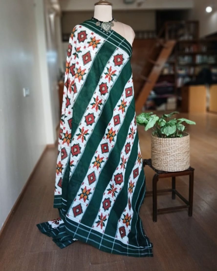 Double Ikat Cotton Handweave Saree (KDCT0006) - Image 12