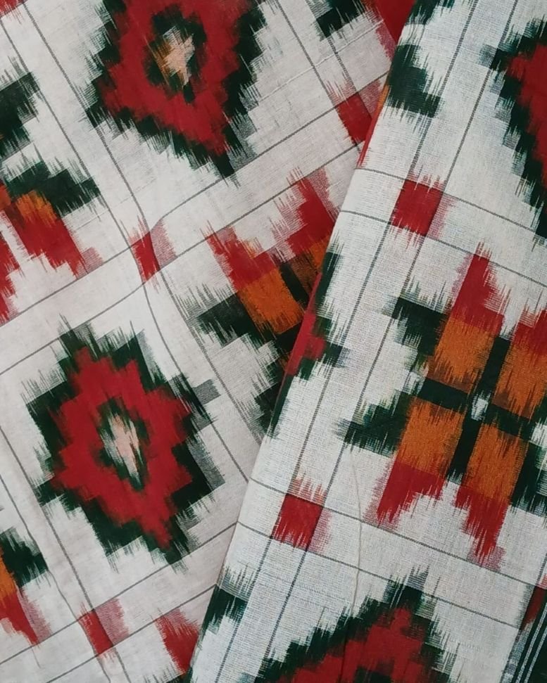 Double Ikat Cotton Handweave Saree (KDCT0006) - Image 9