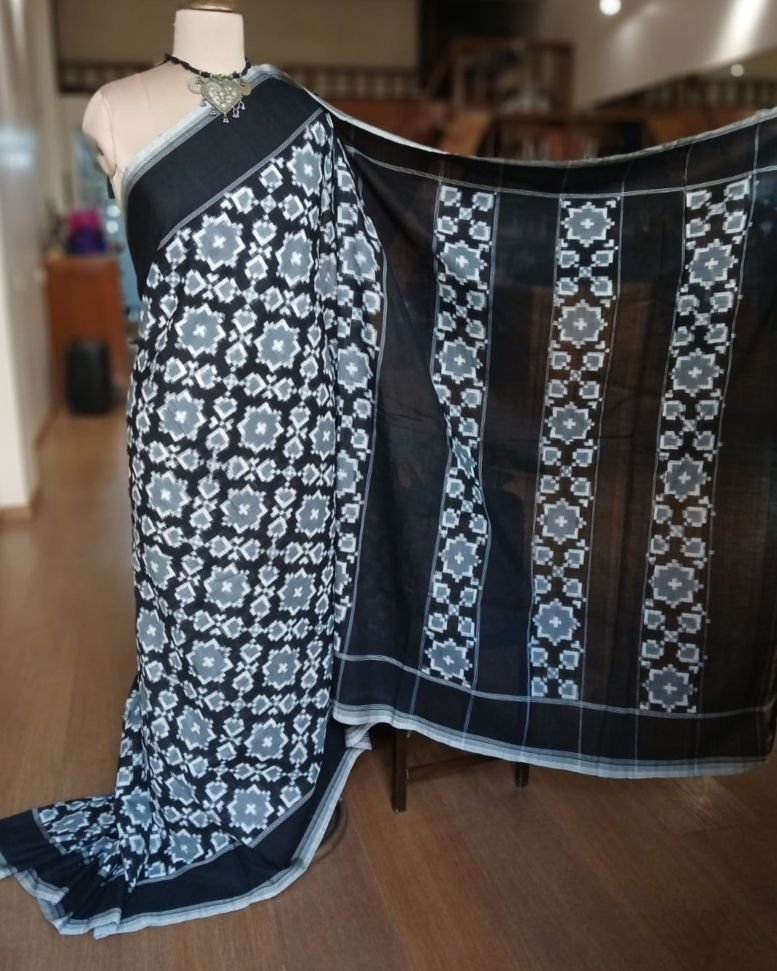 Double Ikat Cotton Handweave Saree (KDCT0007)