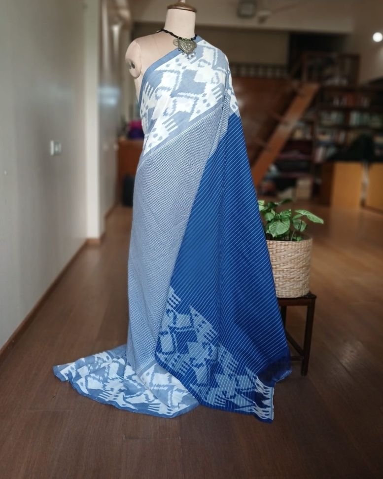 Double Ikat Cotton Handweave Saree (KDCT0005) - Image 2