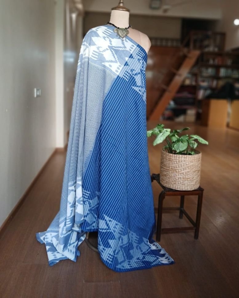 Double Ikat Cotton Handweave Saree (KDCT0005) - Image 11