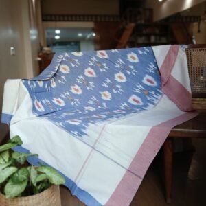 Ikat Cotton Double Bedsheet Set with Pillowcases – (BDST1018)