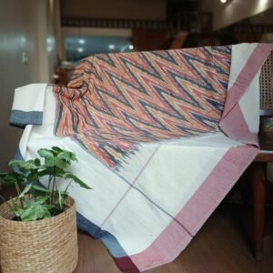 Ikat Cotton Double Bedsheet Set with Pillowcases – (BDST1019)