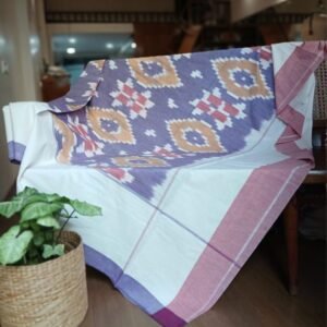 Ikat Cotton Double Bedsheet Set with Pillowcases – (BDST1020)