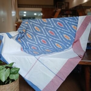 Ikat Cotton Double Bedsheet Set with Pillowcases – (BDST1023)