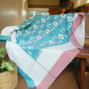 Ikat Cotton Double Bedsheet Set with Pillowcases – (BDST1024)