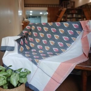 Ikat Cotton Double Bedsheet Set with Pillowcases – (BDST1025)