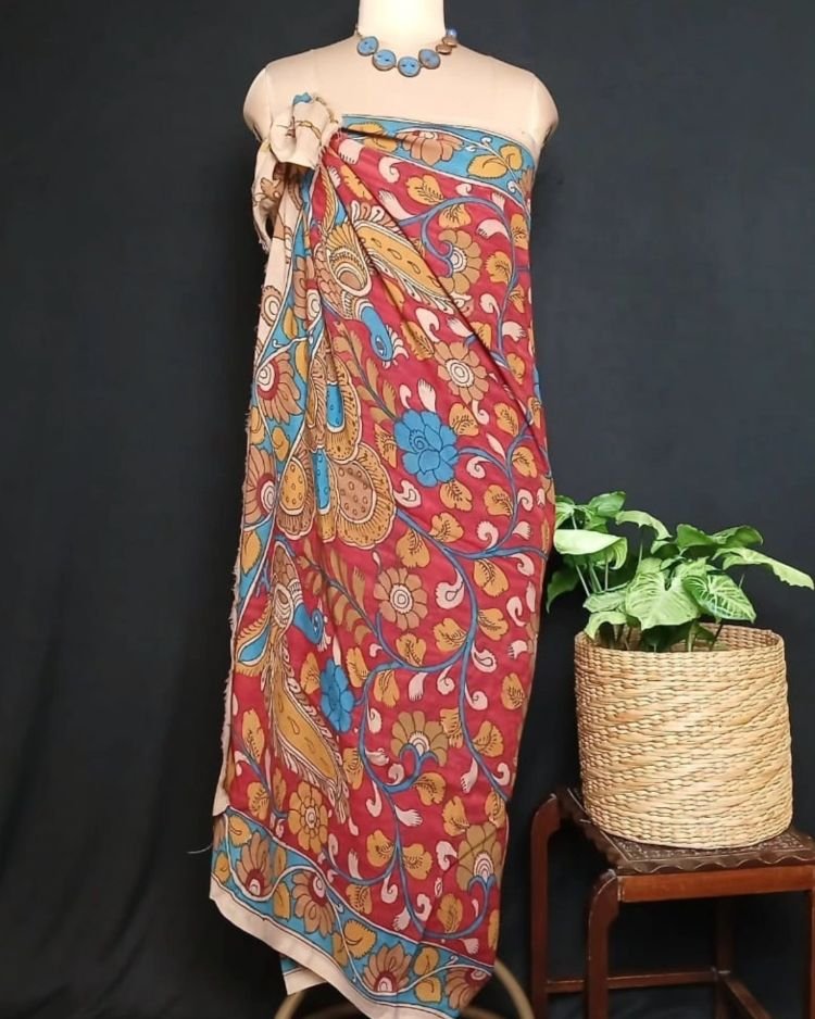 Handpainted Natural Dyes Sarong - (HNDS0002) - Image 7