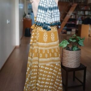 Pure Cotton Wraparound Skirt from Jodhpur – (PCWS0004) – Yellow
