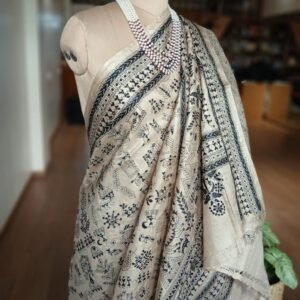 Kantha saree on Pure Tussar Silk -(KSPT1036)