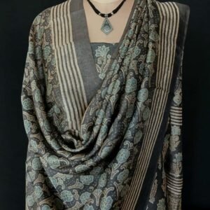 Two-Piece Salwar Sets in Pure Tussar Silk with Natural Dyes Ajrakh – (TPSS1003)