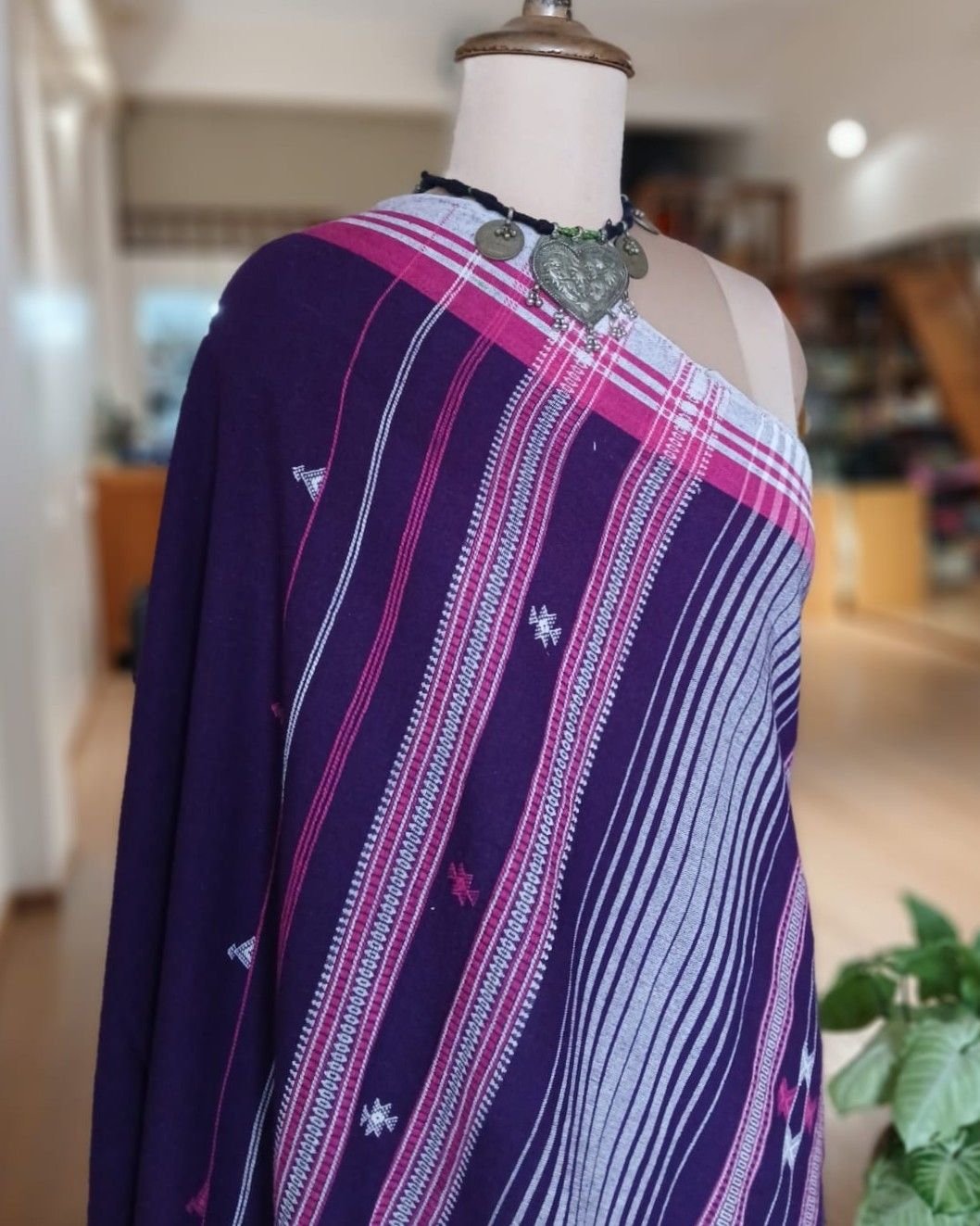 Bhujodi Saree handwoven in Kala Cotton – (BHUJ1013) - Image 2