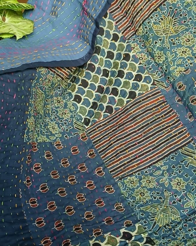 Patchwork Two-Layer Ajrakh Quilt (Godhri) – (APDG0012) - Image 2