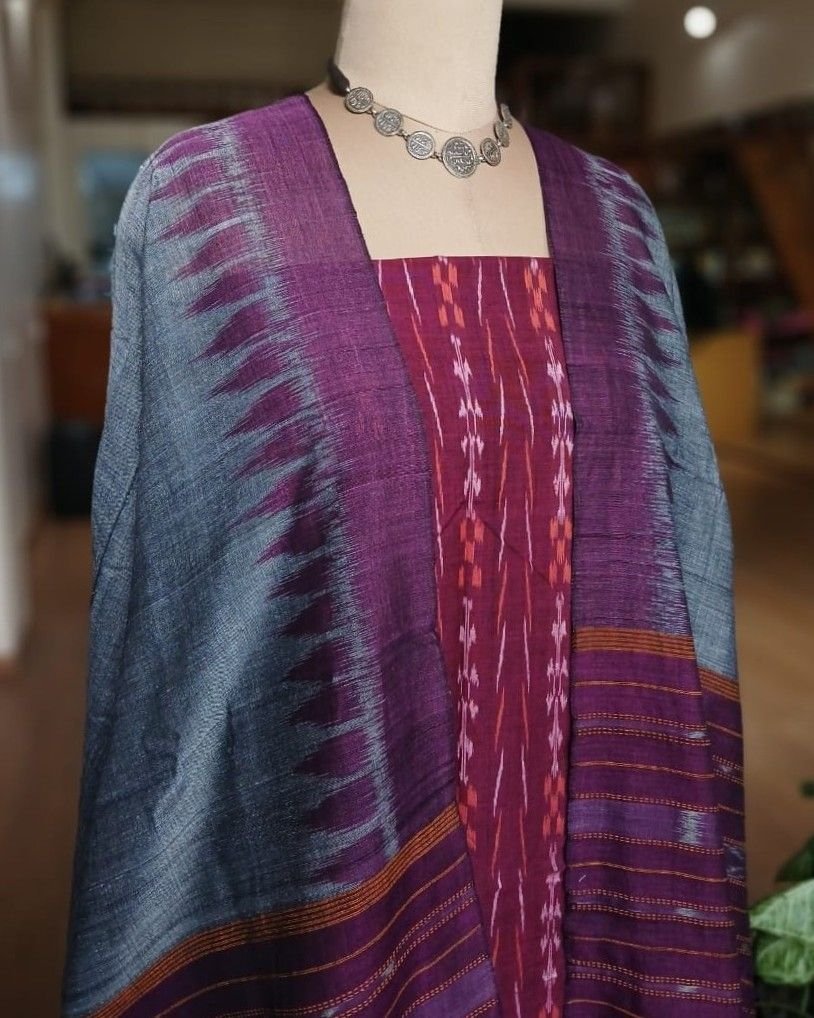 Cotton Salwar Set (3-piece) in Odisha Ikat - (IOCS1002) - Image 6