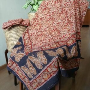 Natural Dyes Pedana Kalamkari Handblock Bedsheet Set - (NDKB0001)
