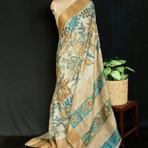 Handpainted Pen Kalamkari Saree - (HPKS0007)