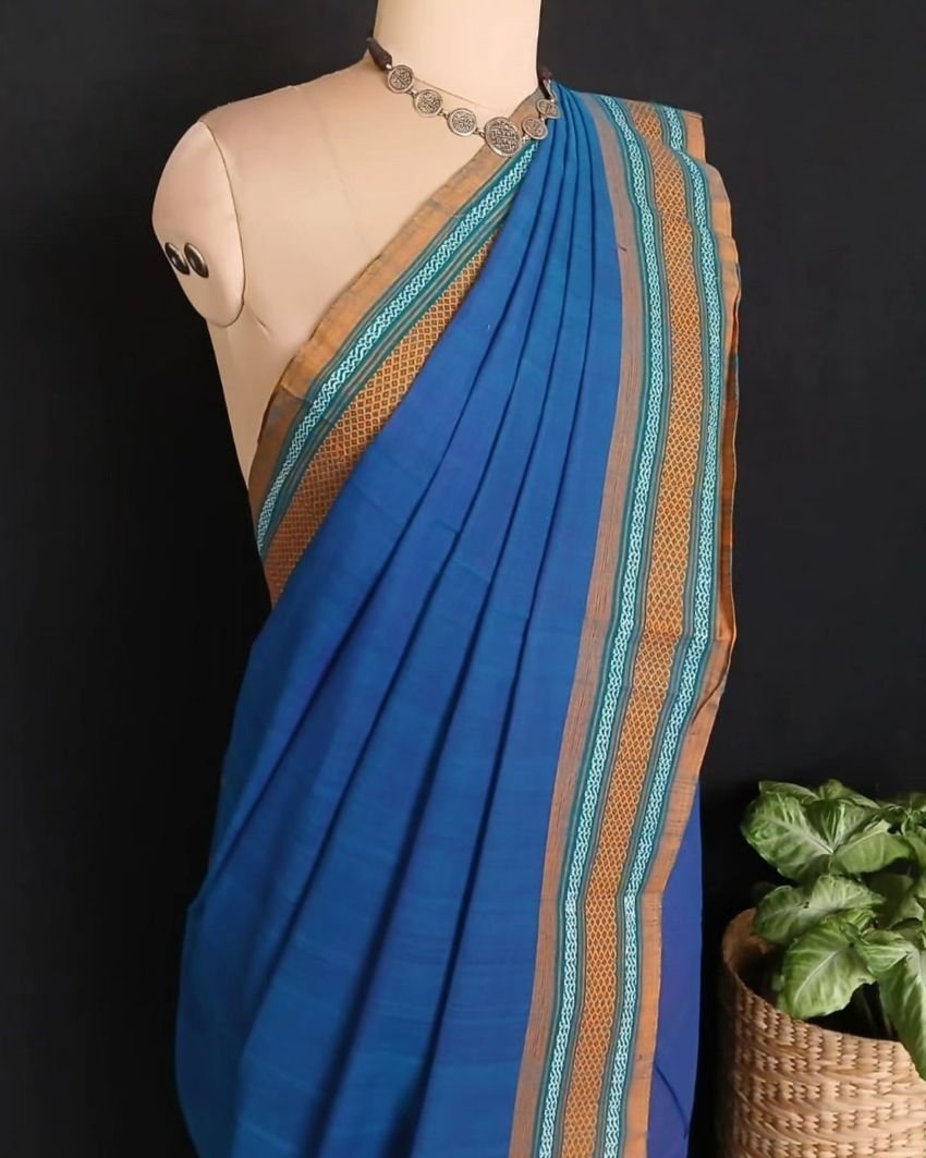 Classic Handwoven 40-count Kandangi from Chettinad - (CHKS0020) - Image 6