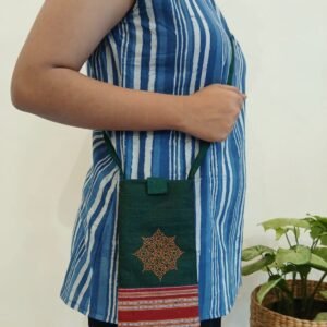 Kasuti Embroidered Mobile Phone Sling Bag-(KSMS0010)
