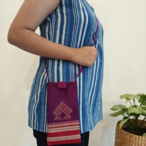 Kasuti Embroidered Mobile Phone Sling Bag-(KSMS0003)