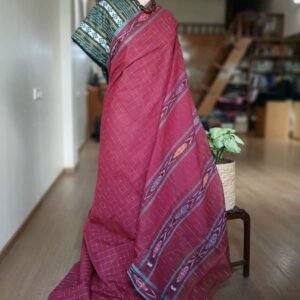 Manamedu Cotton Saree with Odisha Ikat Blousepiece - (ICMS0010)