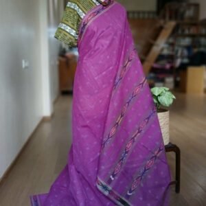 Manamedu Cotton Saree with Odisha Ikat Blousepiece - (ICMS0006)