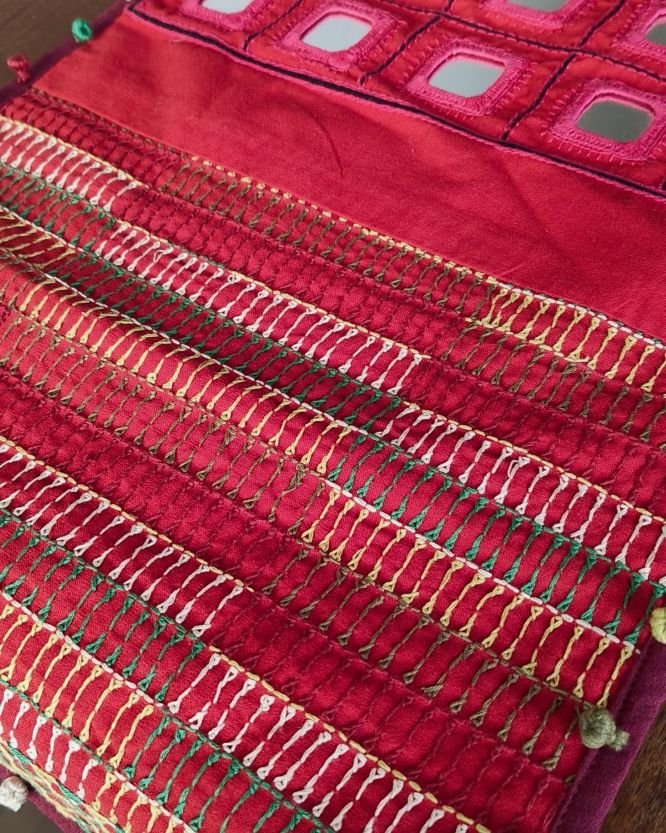 Festive Table Runner with mirrorwork – (FESTRUN007) - Image 3