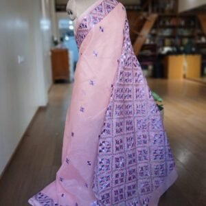 Phulkari Hand Embroidered Saree from Punjab -(PHES0010)