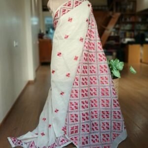 Phulkari Hand Embroidered Saree from Punjab -(PHES0005)