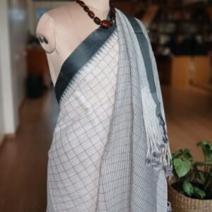 Ponduru Khadi Cotton Checks Saree - (PKSC0001)