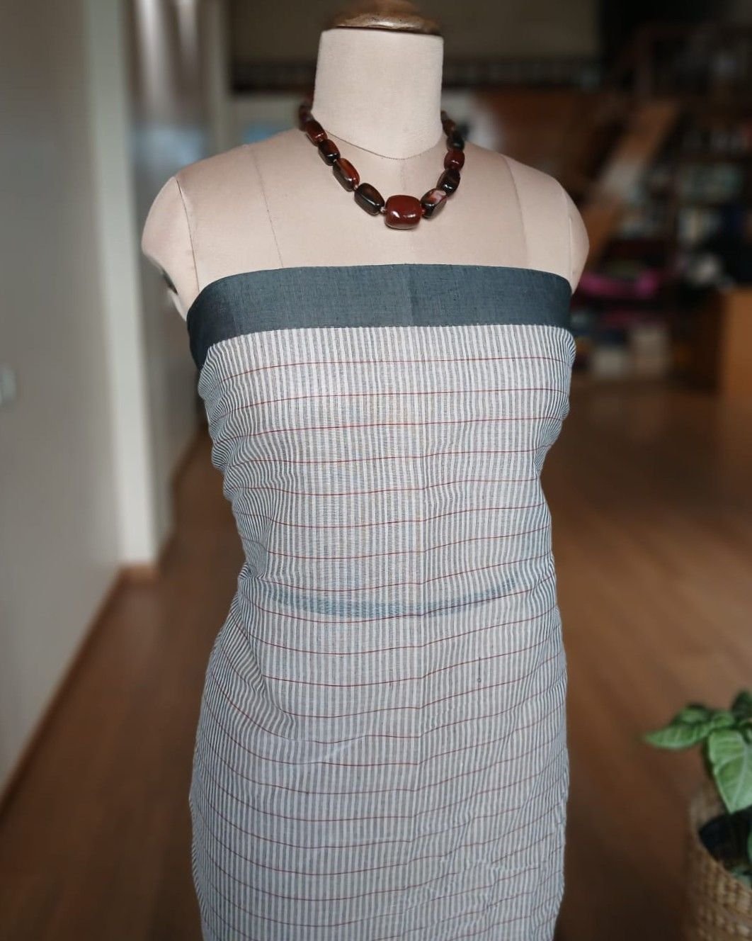 Ponduru Khadi Cotton Checks Saree - (PKSC0001) - Image 7