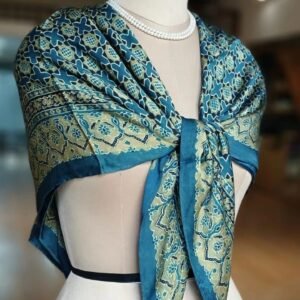 Large Square Scarf in Ajrakh Natural Dyes - (LSAS0002)