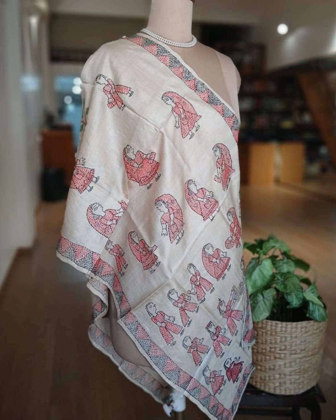 Beautiful Sujani Hand Embroidered Stole - (BSHS0001) - Image 8